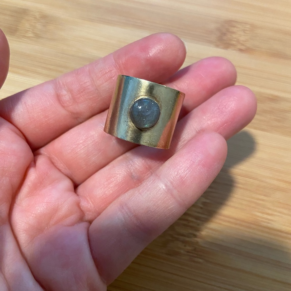 Statement Cuff Brass Ring - image 3